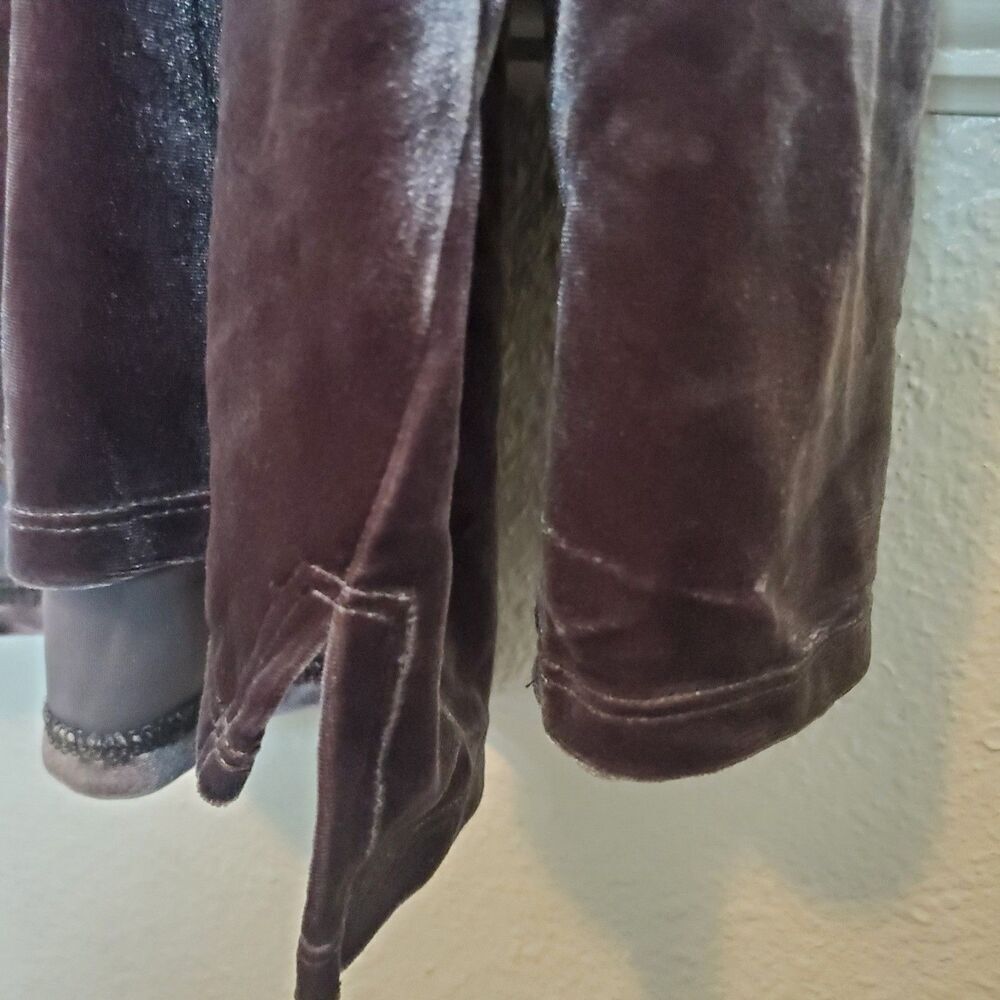 J. Jill Women Top Blouse‎ Shirt Sz L Brown Velvet Boat Neck Long Sleeve Hi-lo - Picture 8 of 16